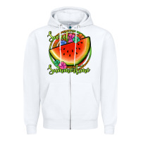 White sweet summertime watermelon Zipper Hoodie - Jasminsmagicworld
