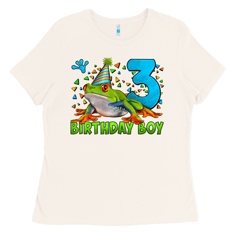Birthday Boy Frog Age 3 Ladies Tee by LillyAllenDesigns | Teevron