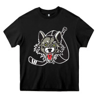 Black chicago wolves Heavy Core Tee - DesigneFamous