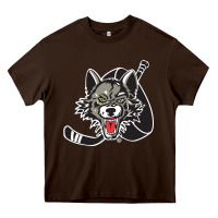 Chocolate Brown chicago wolves Heavy Core Tee - DesigneFamous