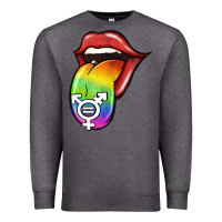Charcoal Heather Pride LGBT Sign Tongue Premium Sweatshirt - Jasminsmagicworld