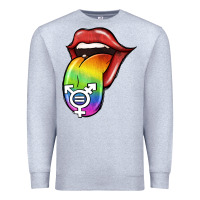 Heather Grey Pride LGBT Sign Tongue Premium Sweatshirt - Jasminsmagicworld