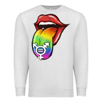 Oatmeal Heather Pride LGBT Sign Tongue Premium Sweatshirt - Jasminsmagicworld