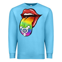 Ocean Blue Pride LGBT Sign Tongue Premium Sweatshirt - Jasminsmagicworld