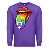 Purple Pride LGBT Sign Tongue Premium Sweatshirt - Jasminsmagicworld