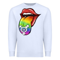 White Pride LGBT Sign Tongue Premium Sweatshirt - Jasminsmagicworld