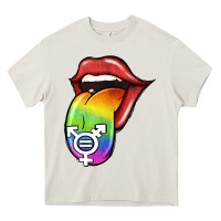 Cream Pride LGBT Sign Tongue Heavy Core Tee - Jasminsmagicworld