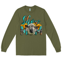 Army Green Western Show Mom Sheep Long Sleeve Tee - LillyAllenDesigns