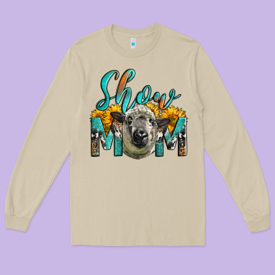 Western Show Mom Sheep Long Sleeve Tee Designed By Lillyallendesigns