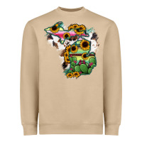 Mushroom Cowhide Michigan map Heavyweight Sweatshirt - RanaPortraitStore