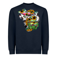 Navy Cowhide Michigan map Heavyweight Sweatshirt - RanaPortraitStore