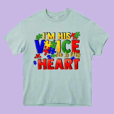I'm His Voice He Is My Heart Heavy Core Tee Designed By Fadigitalartstudio