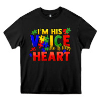 Black I'm his voice he is my heart Heavy Core Tee - FaDigitalArtStudio