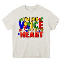 Cream I'm his voice he is my heart Heavy Core Tee - FaDigitalArtStudio