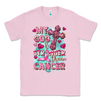 Bubblegum Pink My God is stronger than Cancer Classic Tee - FaDigitalArtStudio
