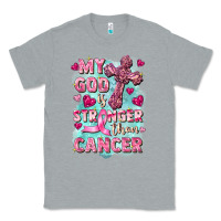 Heather Grey My God is stronger than Cancer Classic Tee - FaDigitalArtStudio