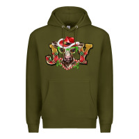Army Green christmas joy baby cow Premium Hoodie - BarkalooDesign