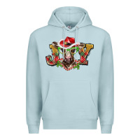 Blue Mist christmas joy baby cow Premium Hoodie - BarkalooDesign