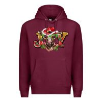 Burgundy christmas joy baby cow Premium Hoodie - BarkalooDesign