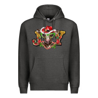 Charcoal Heather christmas joy baby cow Premium Hoodie - BarkalooDesign