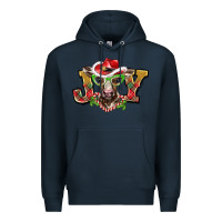 Navy christmas joy baby cow Premium Hoodie - BarkalooDesign