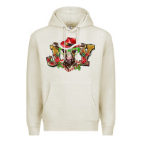Oatmeal Heather christmas joy baby cow Premium Hoodie - BarkalooDesign