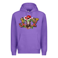 Purple christmas joy baby cow Premium Hoodie - BarkalooDesign