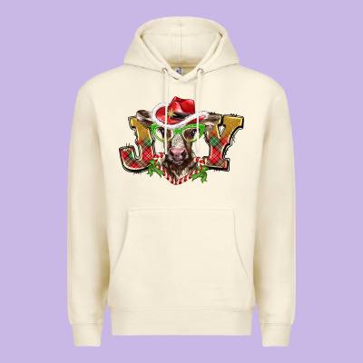 Christmas Joy Baby Cow Premium Hoodie Designed By Barkaloodesign