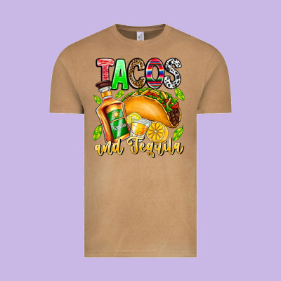Tacos And Tequila Vintage Tee Designed By Cowhidedigitalart
