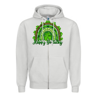 Dove Grey st. patrick's day happy go lucky Zipper Hoodie - RanaPortraitStore