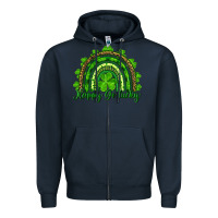 Navy st. patrick's day happy go lucky Zipper Hoodie - RanaPortraitStore