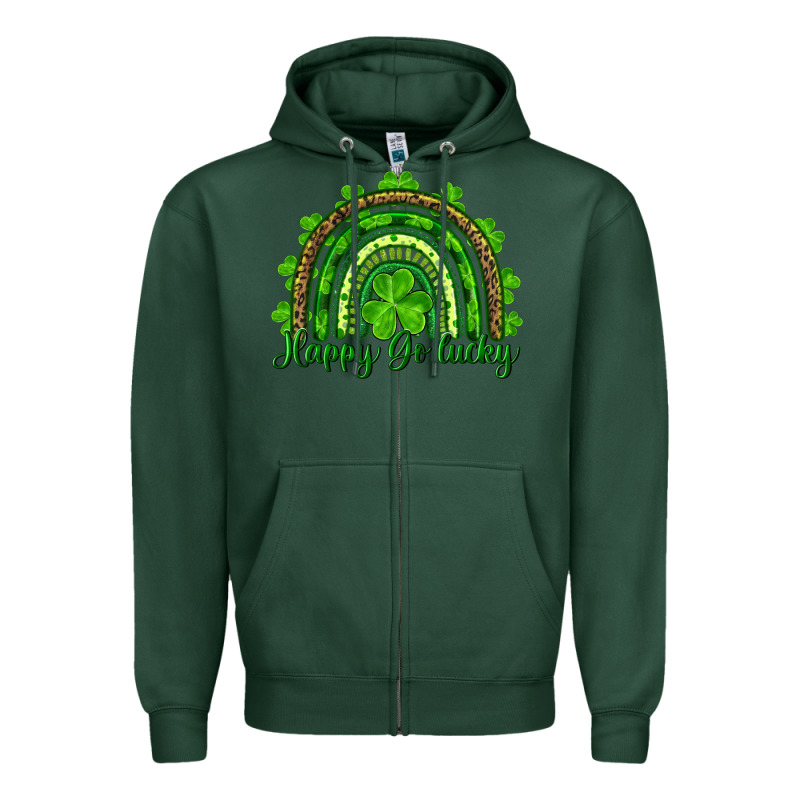 St. Patrick's Day Happy Go Lucky Zipper Hoodie by RanaPortraitStore | Teevron