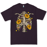 Plum mardi gras chest sunflowers skeleton Premium Tee - FaDigitalArtStudio