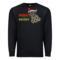 Black merry and bright french bulldog Premium Sweatshirt - RanaPortraitStore