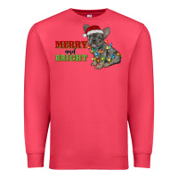 Cardinal merry and bright french bulldog Premium Sweatshirt - RanaPortraitStore