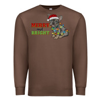 Chestnut merry and bright french bulldog Premium Sweatshirt - RanaPortraitStore