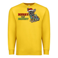 Lemon merry and bright french bulldog Premium Sweatshirt - RanaPortraitStore
