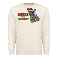 Sandshell merry and bright french bulldog Premium Sweatshirt - RanaPortraitStore