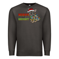 Smoke merry and bright french bulldog Premium Sweatshirt - RanaPortraitStore