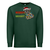 Sports Green merry and bright french bulldog Premium Sweatshirt - RanaPortraitStore