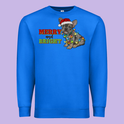 Merry And Bright French Bulldog Premium Sweatshirt Designed By Ranaportraitstore