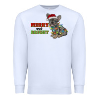 White merry and bright french bulldog Premium Sweatshirt - RanaPortraitStore