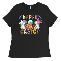 Black Happy Easter Ladies Tee - CowhideDigitalArt
