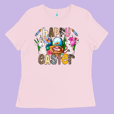 Happy Easter Ladies Tee Designed By Cowhidedigitalart