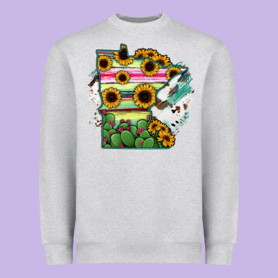 Minnesota State Map Heavyweight Sweatshirt Designed By Ranaportraitstore