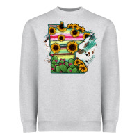 Heather Grey Minnesota State Map Heavyweight Sweatshirt - RanaPortraitStore