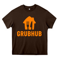 Chocolate Brown Grubhub t-shirt Heavy Core Tee - DesigneFamous