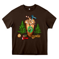 Chocolate Brown camping cold drink frappe Heavy Core Tee - FaDigitalArtStudio