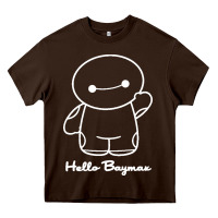 Chocolate Brown hello baymax Heavy Core Tee - DesigneFamous