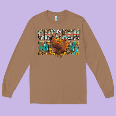 Chicken Mom Long Sleeve Tee Designed By Lillyallendesigns